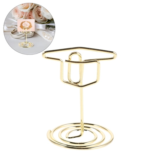 OUNONA 12Pcs Plated Gold Wire Table Card Holder Metal Clip for Restaurant Menu and Party Place Cards