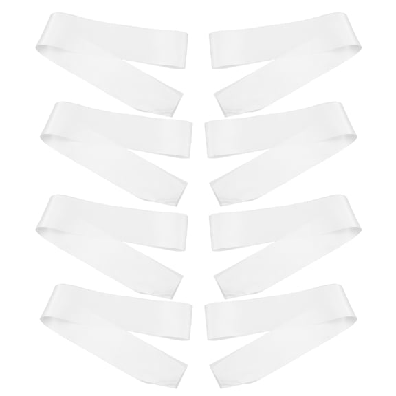 OUNONA 12Pcs Plain White Satin Sash for Bridal Shower Party Decorations and Graduation Accessories