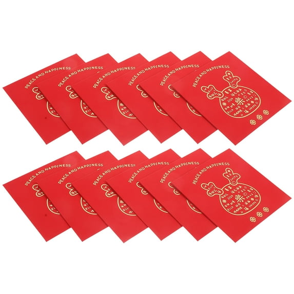 IFANLANDOR Spring Festival Red Packets Red Paper 12Pcs 3.5x3.5x0.04In