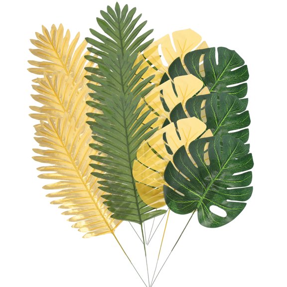 OUNONA 12Pcs Simulation Leaf Fake Tropical Leaf Faux Leaf Prop Beach Theme Party Decoration