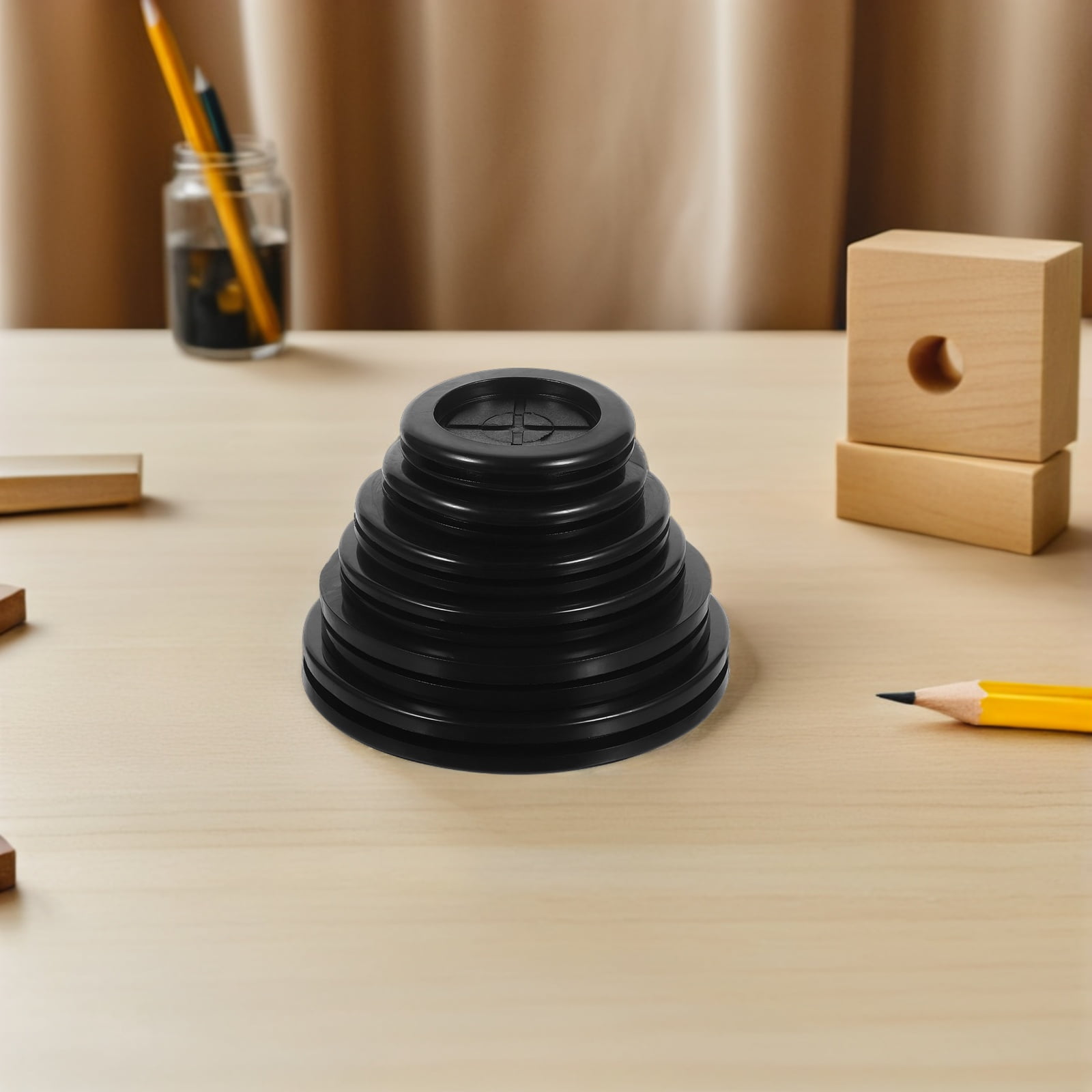 OUNONA 12Pcs Rubber Cable Grommets for Wiring Flexible Double Sided Desk Hole Cover Protector Black