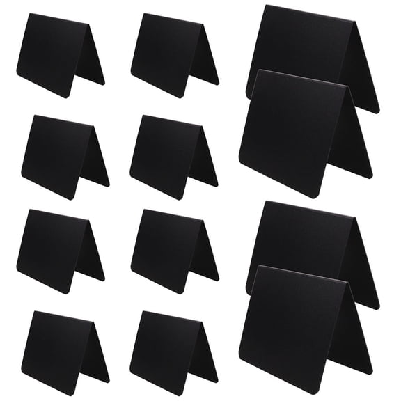 OUNONA 12Pcs Tabletop Chalkboard Sign Double Sided Black Matte Erasable Message Board