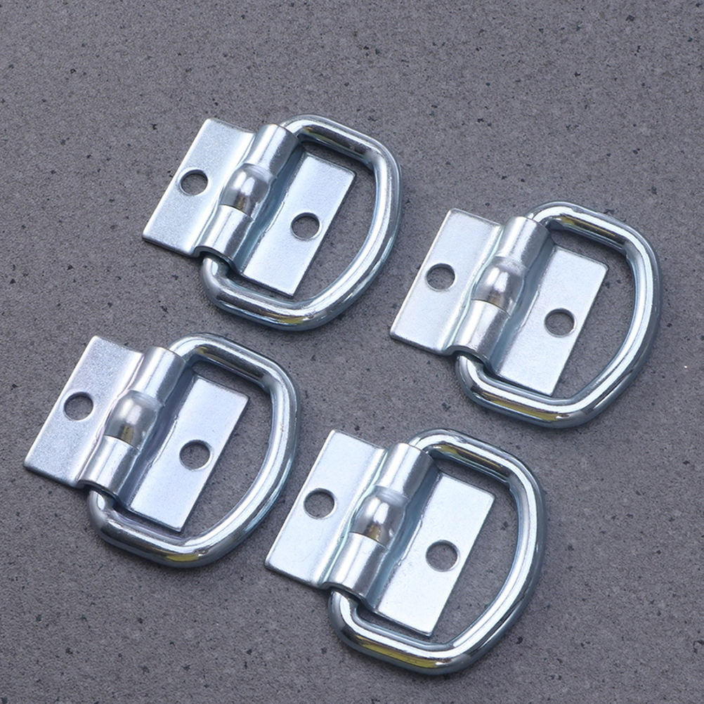 OUNONA 12Pcs Trailer Tie Down Anchor D Ring Metal Plated Silver Heavy Duty Trailer Accessories