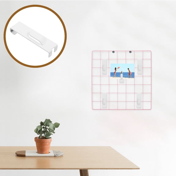 OUNONA 12Pcs Versatile White Metal Grid Wall Hooks for Decor and Clothing