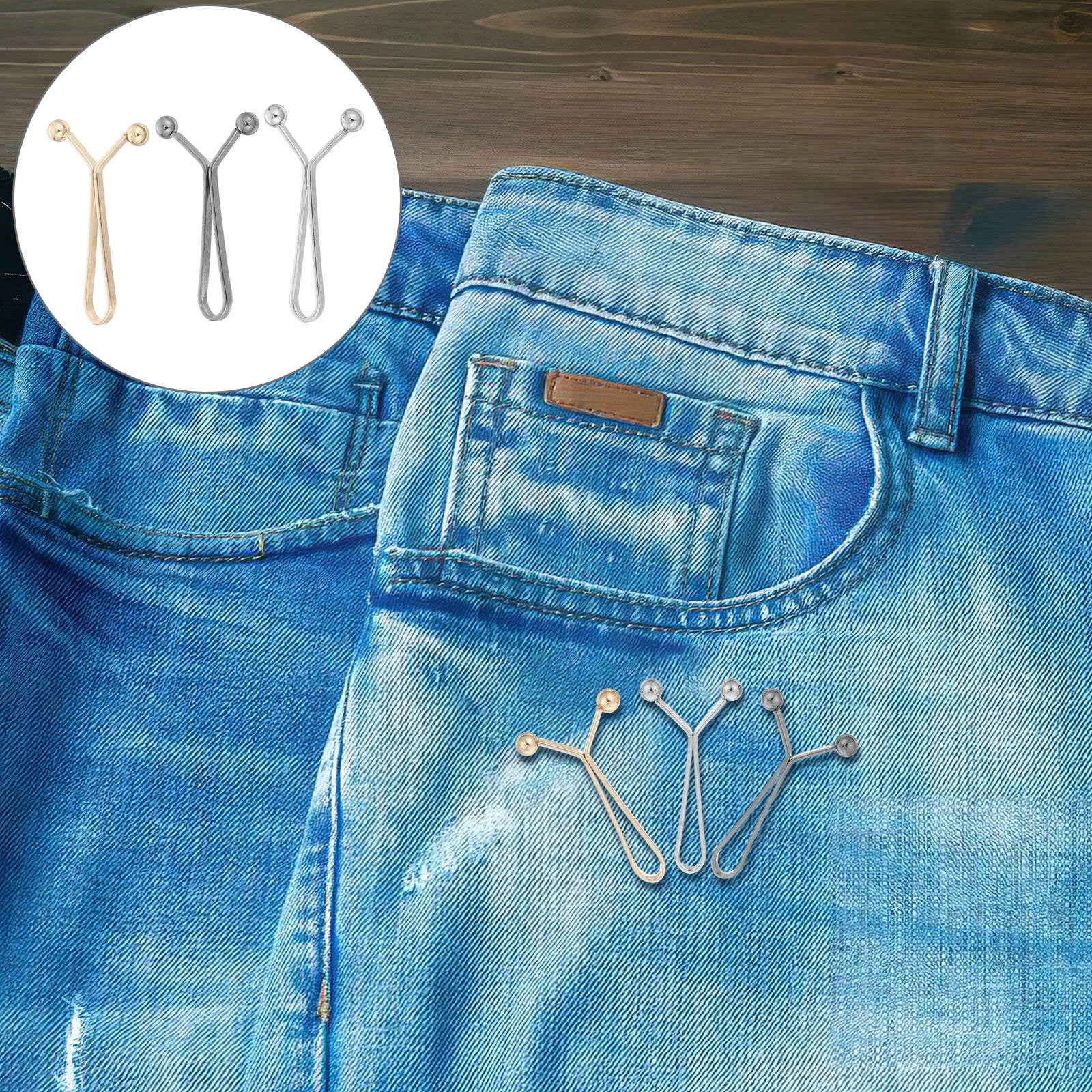 OUNONA Adjustable Invisible Waistband Tightener Clip for Jeans, Trousers, Skirts - Assorted Colors Waist Buckle Accessory