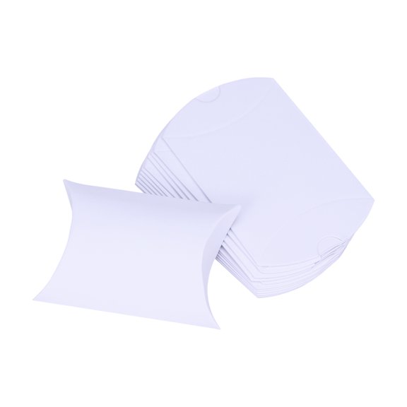 OUNONA 12Pcs White Pillow Shaped Wedding Candy Boxes Premium Craft Paper for Party Favors