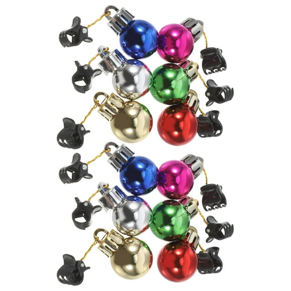 OUNONA 12-Pack Christmas Beard Clips in Assorted Festive Colors for Holiday Home Decoration