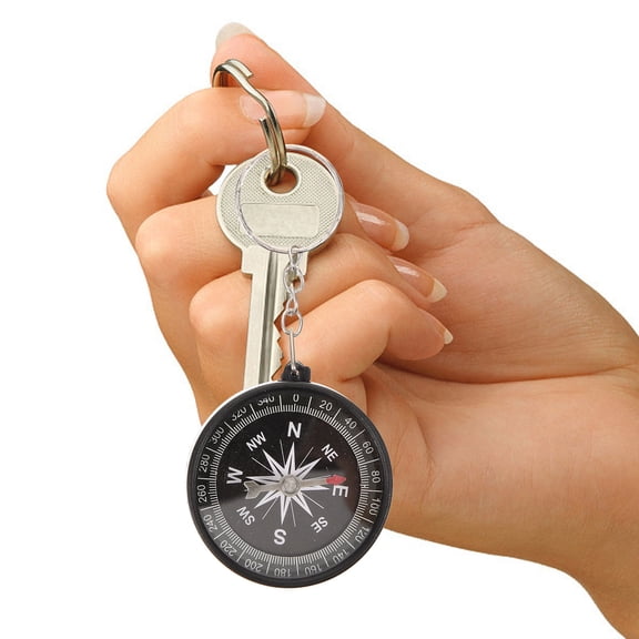 OUNONA 12Pcs Plated Silver Alloy Compass Pendant Key Chain Pirate Style for Decorative Use