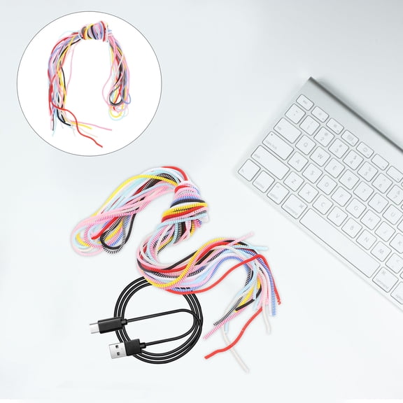 DRAFIDEEP Tpu Data Line Organizer Assorted Use Cable Management Sleeve 12Pcs