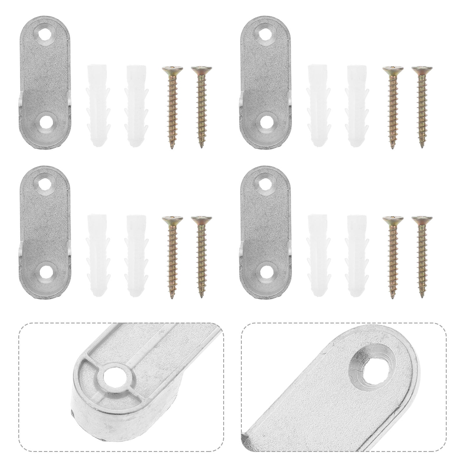 OUNONA 12pcs Closet Rod End Supports for Wardrobe Hanging Bracket ...