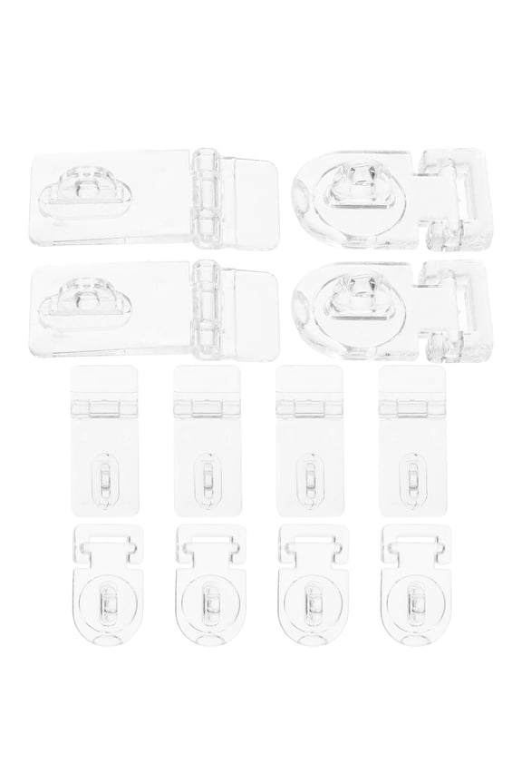 Small Transparent Plastic Hasp Latch for Jewelry Box Locking Easy to Install and Store 12 Pieces