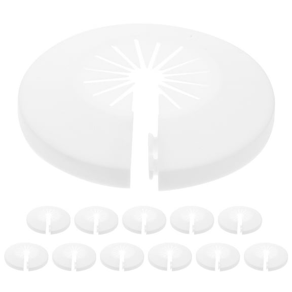 OUNONA 12pcs Plastic Hose Decoration Cover White Flange Collar For Radiator And Water Hose For Bathroom Kitchen And Home Improvement Projects