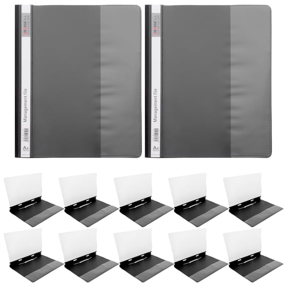 OUNONA 12Pcs Reusable A4 File Folder Plastic Report Cover with Dual Hole Design