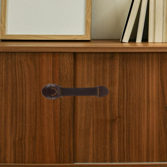 OUNONA 12pcs Safety Locks for Kitchen Cabinets ABS Brown Child Protection