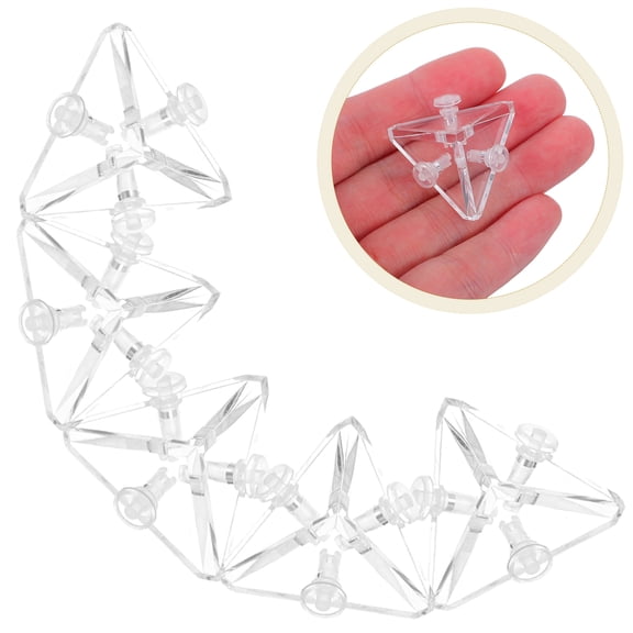 OUNONA 12pcs Transparent Acrylic Triangle Connectors With Rivets Glass Panel Box Fixed Corner Brackets Used For Display Cabinets Furniture Study Rooms Stores