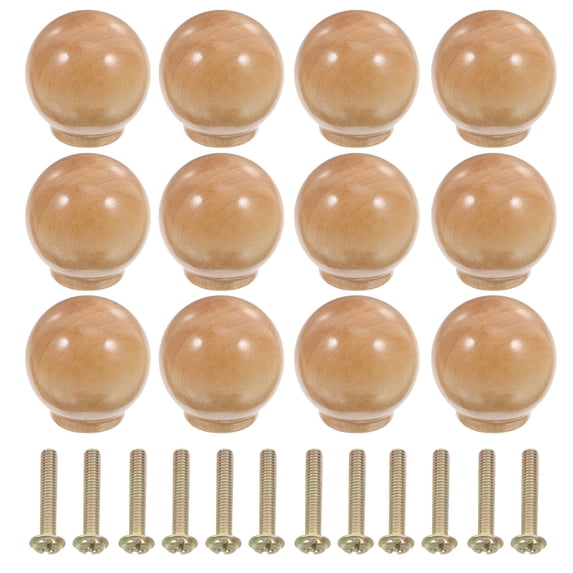 OUNONA 12pcs Wooden Drawer Knobs Unique Cabinet Handles And Pulls Retro Dresser Drawer Pulls And Knobs Diy Wood Knobs For Cabinets And Drawers