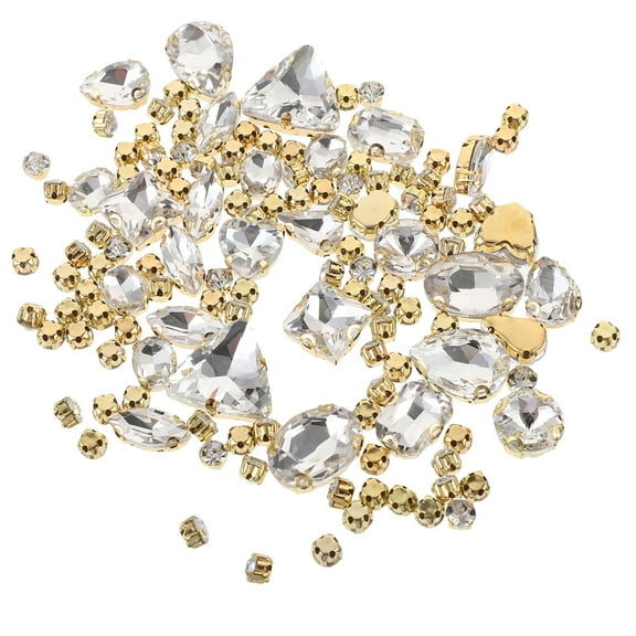 OUNONA Sewing Crystal Rhinestones White 130 Pieces for Crafts and Decorations