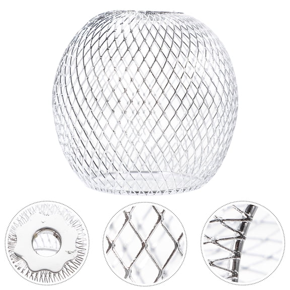 OUNONA 1Pc Plated Silver Metal Lamp Cover Durable Lampshade for Ceiling Lamp and Chandelier Decor