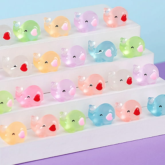 OUNONA 14 Pcs Figurines Decor Miniature Elephant Figures Glow-in-the-dark Doll