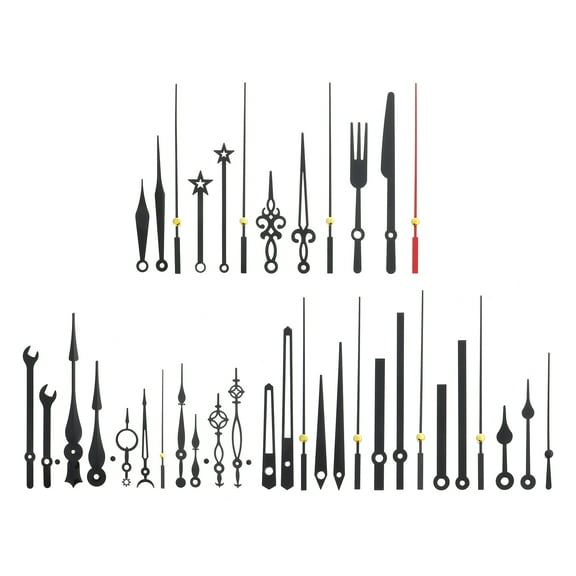 OUNONA 14 Sets Quartz Clock Repair Parts Black Plastic for Watchmakers Clock Parts