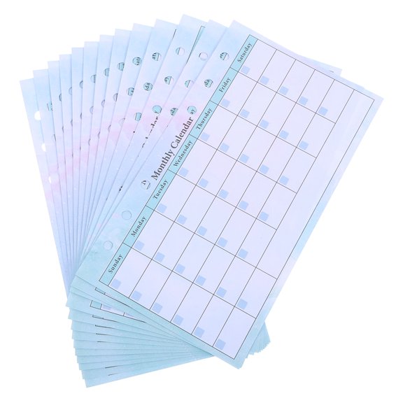 OUNONA 14 Sheets Planner Inserts Undated Weekly Planner Refills Daily Schedule Note Pages 6 Hole Loose Leaf Notebook Inner Page