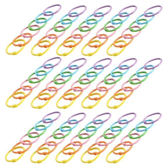 OUNONA 140pcs Assorted Color Metal Key Chains for Crafts, Projects, and Custom Accessories