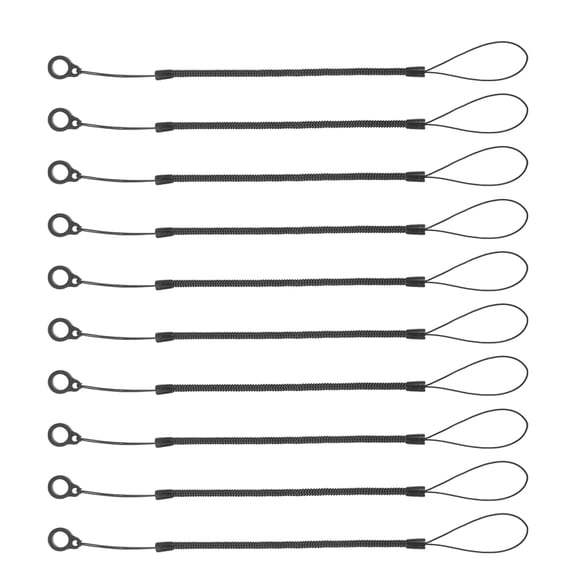 OUNONA 14Pcs Black Spring Coiled Pen Lanyard Elastic Tether for Stylus Pens Ideal for Office Use