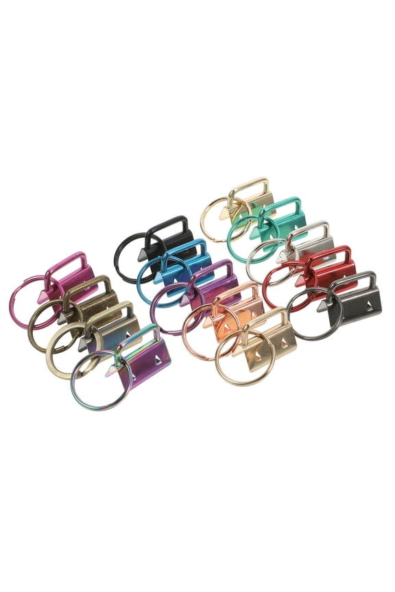 Oecoator 14pcs Keychain Hardware Set Tail Clip Key Ring Webbing Clamp Key Fob Hardware for Wristlet Keychain Key Lanyard and Key Chain Making Hardware Supplies