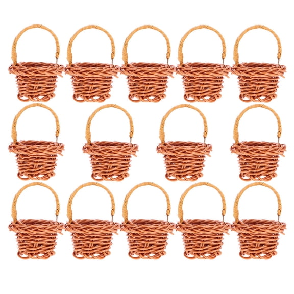 OUNONA 14pcs Small Hand Basket Rattan Storage Holder For Homeowners