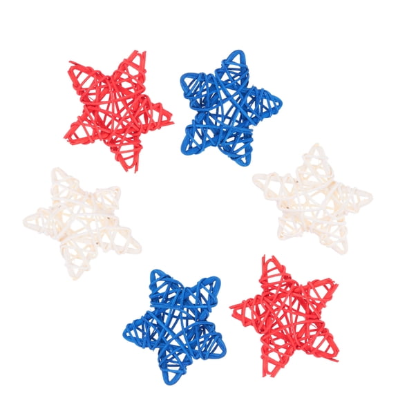 DRAFIDEEP Hanging Rattan Star Ornament Dark Blue Synthetic Material 15Pcs 2.4x2.4in