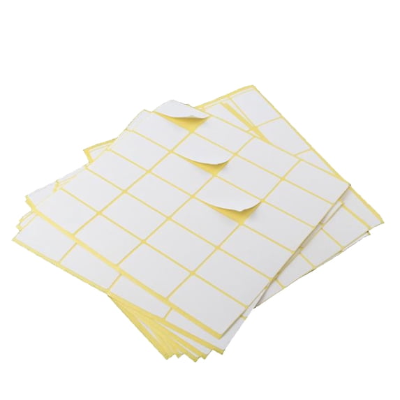 OUNONA 15Pcs White Blank Stickers Self Adhesive Labels for Bottles Boxes and Folders