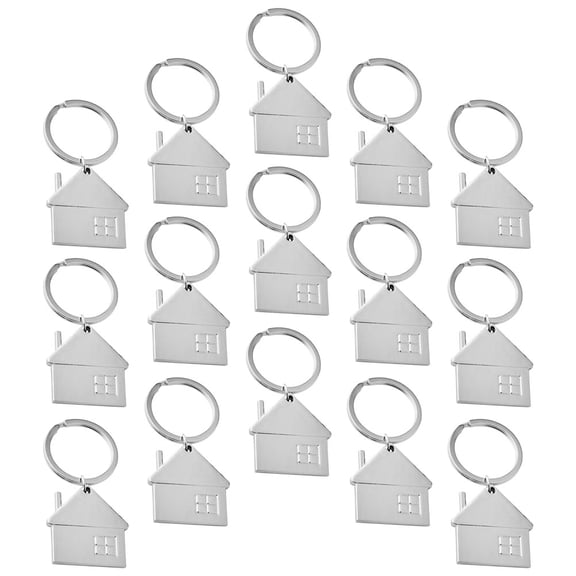 OUNONA  15 Pcs Bag Hanging Decor Cute Keychain Keychains Badge Reels Retractable Silver
