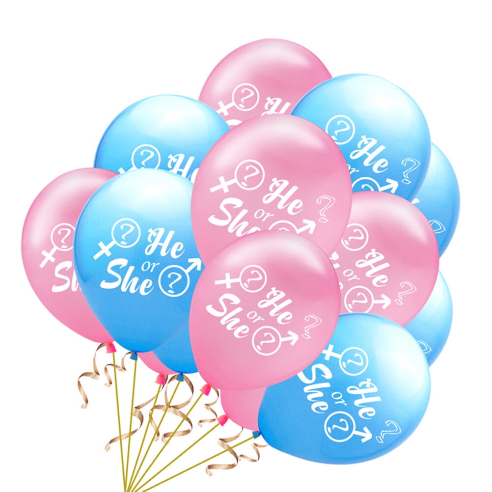 OUNONA 15 Pcs He or She Balloons Gender Reveal Party Decorations