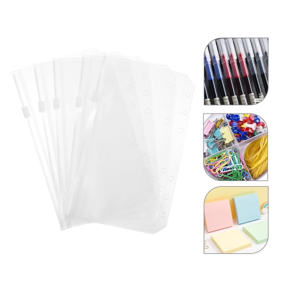 OUNONA 15 Pcs Notebook Binder Pvc Zipper Bag Reusable Pouches