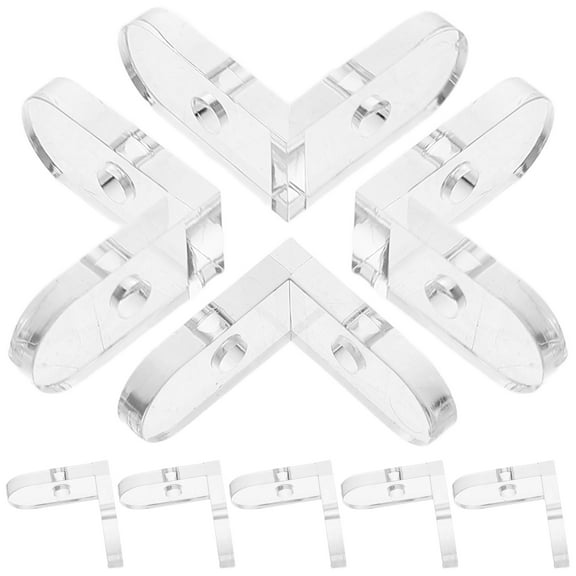 OUNONA 15-Piece Clear Acrylic Corner Brackets for Boxes, Heavy Duty Transparent Fixing Clips and Detachable Angle Connectors