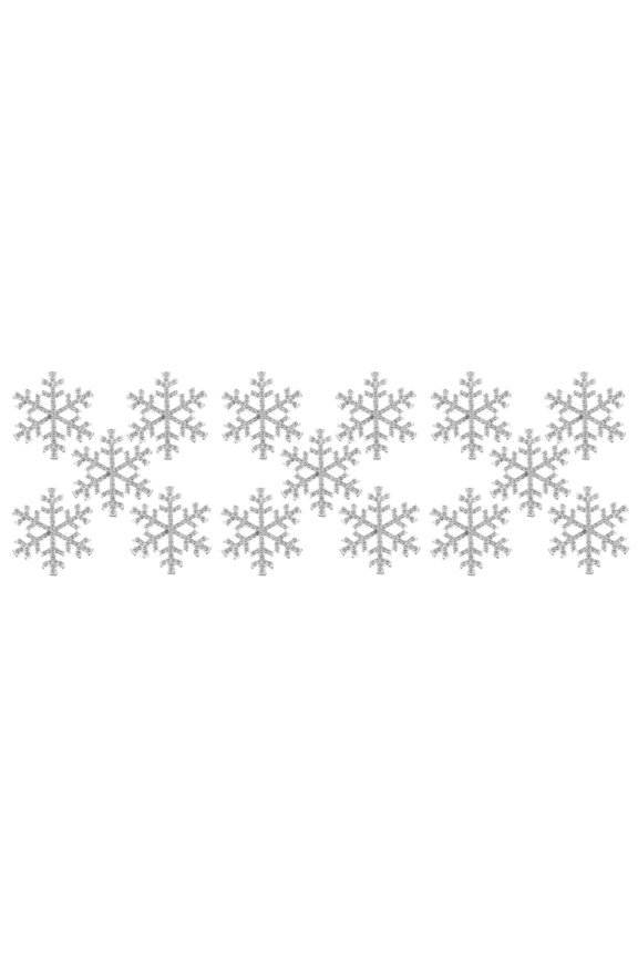 15 pcs  40mm SnowFlake Buttons for Scrapbooking Craft Hair Clip Decor (White)