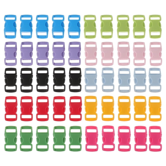 OUNONA 150 Pcs  Quick Release Buckles No Sewing Required Replacement Webbing Strap Buckle