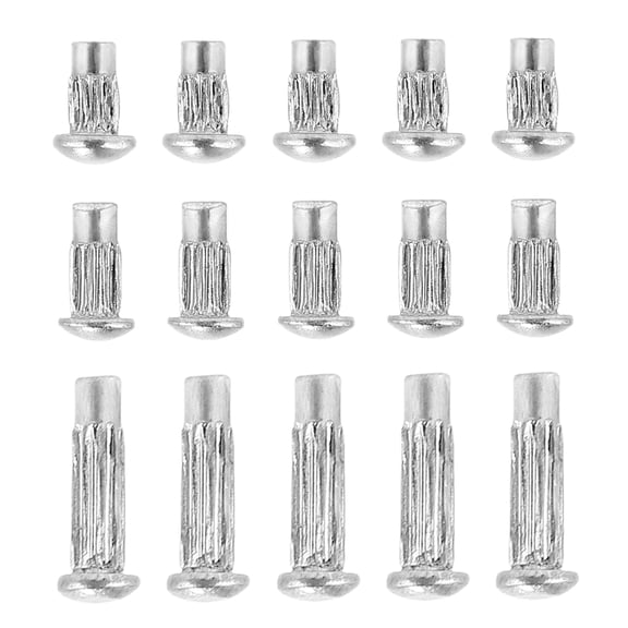 OUNONA 1500pcs Solid Rivets Knurled Fixed Nails Semicircular Signage Rivets Silver