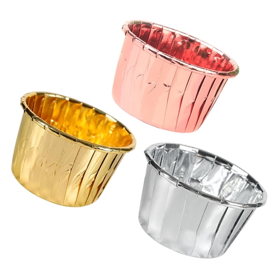 OUNONA 150PCS Biodegradable Muffin Cups for Baking Tea Parties  Silver