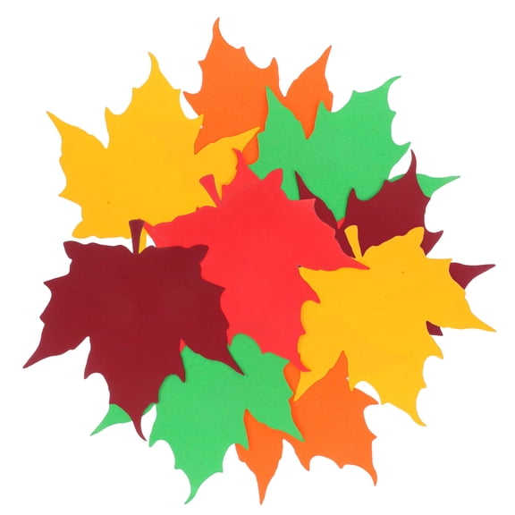 OUNONA 150Pcs Maple Leaves Cutouts Paper Assorted Colors for Tsgiving Bulletin Board Decorations