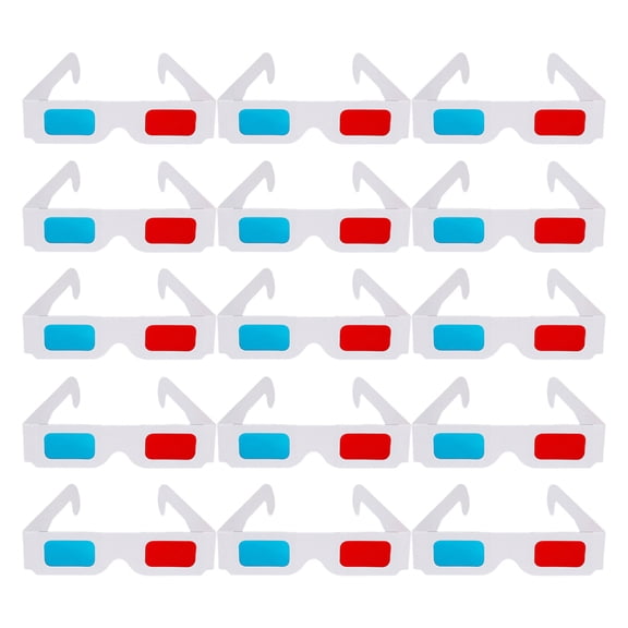 OUNONA Universal Fit 3D Glasses Red Cyan Lenses for Party and Comic Viewing Paper Frames 150Pcs
