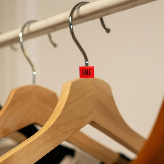 OUNONA 150Pcs Red Plastic Sale Tags for Clothing Hangers Quick Update Retail Marker Labels