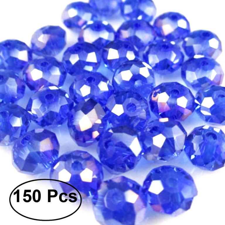 OUNONA 150pcs DIY Faceted Rondelle Glass Crystal Beads for