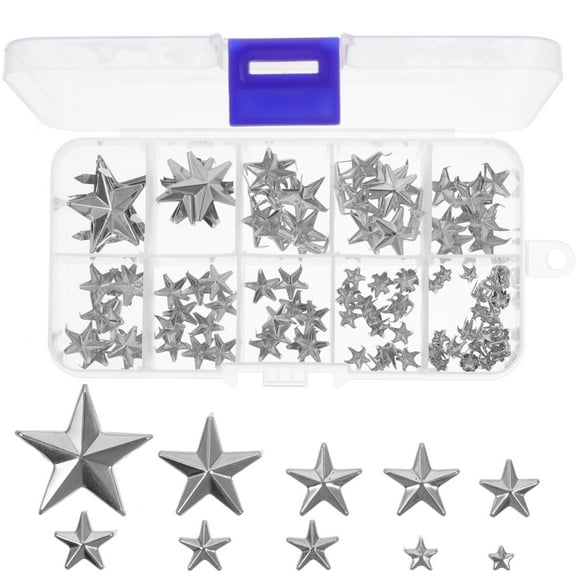 OUNONA Metal Star Studs for Cloth 150Pcs 1.6x1.6in