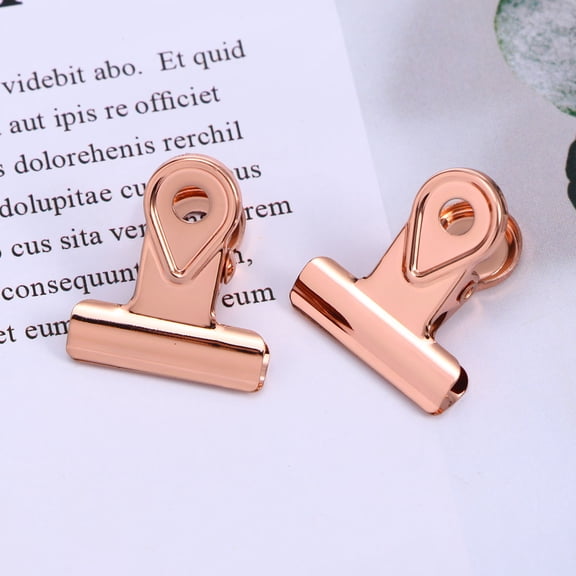 OUNONA 15PCS Binder Clips Electroplated Metal Black Fastening Papers Home Use