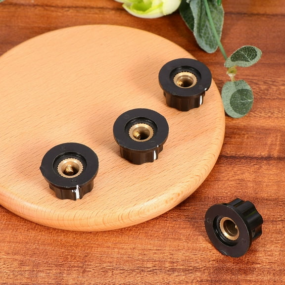 OUNONA 15Pcs Control Knob Black Bakelite Potentiometer Knurled Shaft for Guitar