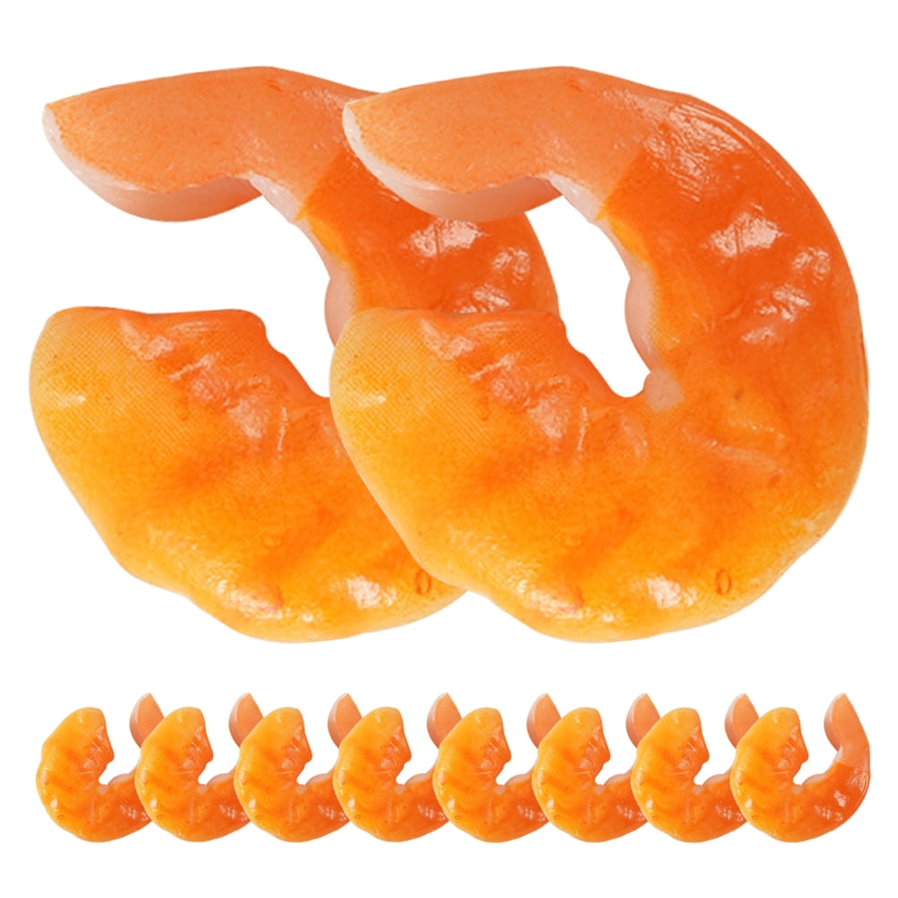OUNONA 15Pcs Artificial Peeled Shrimp Artificial Shrimp Decoration Photo Prop Realistic Fake Shrimp Decorations