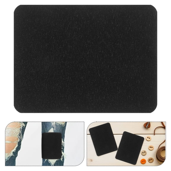 OUNONA 15Pcs Black Rectangular Sofa Fabric Patches for Chair Clothing Couch Repair DIY Sewing Supplies