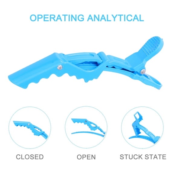 OUNONA 15Pcs Blue Hair Locating Clips Easy Open Hairdressing Clips for Thick Or Thin Hair