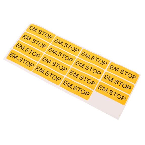 OUNONA 15Pcs Emergency Stop Warning Label Stickers Weather Resistant for Equipment